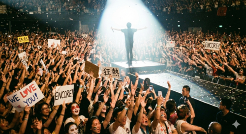 演唱会上狂热的粉丝