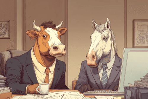 牛马在工位上工作